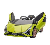 HOMCOM Voiture électrique Enfants de Sport Véhicule électrique Lamborghini Sian 12 V - V. Max. 5 Km/h avec Télécommande 2,4G Effets sonores + Lumineux Vert