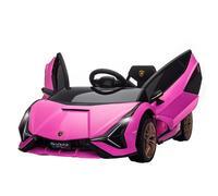 HOMCOM Voiture électrique Enfants de Sport Véhicule électrique Lamborghini Sian 12 V - V. Max. 5 Km/h avec Télécommande 2,4G Effets sonores + Lumineux Rose