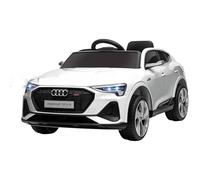HOMCOM Voiture électrique Enfants sous Licence Audi e-tron Sportback, véhicule électrique 12V Max. 5 Km/h avec télécommande 2,4G, phares LED, Musique, klaxon, Port USB, MP3, Blanc