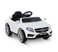 HOMCOM Voiture électrique Enfants sous Licence Mercedes Benz GLA AMG, véhicule électrique 3 Ans avec télécommande 2,4 GHz, MP3 USB, lumières et Sons, Ouverture de Portes, Blanc