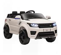 HOMCOM Voiture électrique Enfants SUV véhicule électrique 12 V, Double Moteurs, Vitesses 3 à 5 km/h, Suspension à Ressort, télécommande 2,4 G, lumières LED, Musique et klaxon, 3 à 6 Ans, Blanc