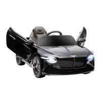 HOMCOM Voiture électrique pour enfant de 3 à 5 ans, 2 moteurs 12V 25W, 3-5 Km/h, télécommande 2,4G, MP3, klaxon, 2 phares et 2 feux arrière, roues suspendues, 2 portes ouvrables, Bentley Bacalar, noir