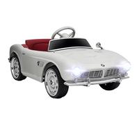 HOMCOM Voiture électrique pour Enfant, Licence BMW 507, Style rétro Vintage, 12V, Vitesse Max. 5 km/h, télécommande, Effets sonores et Lumineux, Blanc