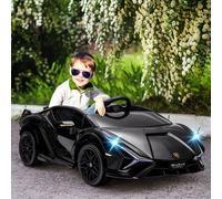 HOMCOM Voiture Électrique pour Enfants 3-5 Ans Lamborghini 12V avec Télécommande et Vitesse 3-5km/h, Noir