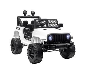 HOMCOM Voiture électrique pour Enfants Roue arrière motrice 12 V 5 km/h Max. avec télécommande Son et Effet Lumineux dim 100L x 65l x 72H cm Blanc