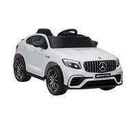 HOMCOM Voiture véhicule électrique Enfants 12 V 35 W V. 3-5 Km/h télécommande Effets sonores + Lumineux Blanc Mercedes GLC AMG