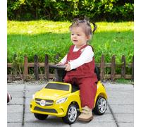HOMCOM Voiture pour Enfants à Chevaucher avec Volant, Phares et Musiques Intégrées, Voiture pour Enfants en PP et Métal, 63,5x28x36 cm, Jaune