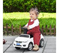 HOMCOM Voiture pour Enfants à Pousser avec Volant, Phares et Musiques, Âge 18-36 Mois, Blanc