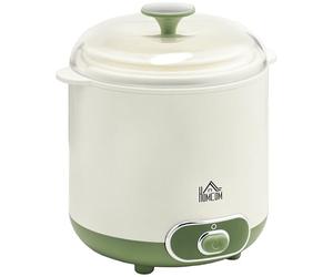 HOMCOM Yaourtière électrique avec 2 récipients de 1,5L, filtre pour yaourt grec et 2 couvercles, puissance 20W, plastique blanc