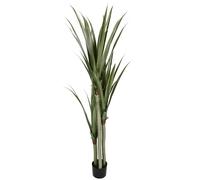 HOMCOM Yucca artificiel grand 190 cm plante artificielle en plastique en pot, 17 x 17 x 190 cm Vert émeraude