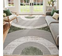 Homcomodar Tapis géométrique moderne lavable pour chambre à coucher, salon, salle à manger, maison, bureau, salle de jeux pour enfants - Vert - 120 x 170 cm