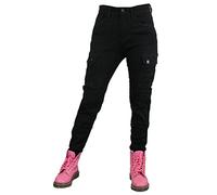 HOMDECR Femme Pantalon De Moto Protection Moto Pantalon Jeans De Moto Pantalon D'armure De Motard Pantalon De Protection Pour Vélo, 4 X Tapis De Protection (Noir,XS)
