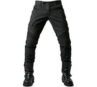 HOMDECR Pantalon De Moto à Jambe Droite Pour Homme, Pantalon De Moto Tout-terrain D'été, Version Améliorée Avec Coussin De Protection Amovible, Pantalon De Moto Anti-chute (Noir,L)