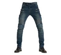 HOMDECR Pantalons De Moto Homme Unisexe - Tissu Aramid Stretch,Respirant & Ajustables,Rembourrage Genoux/Hanches, Idéal pour Routiers & Tournées (Bleu,TTG)