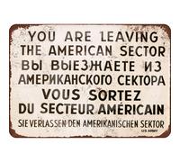 Homdeo Metal Signs Vintage Basement Decor Art 1962 Checkpoint Charlie Berlin Wall Vintage Look Sign 8 """" ""x 12"" ""Retro Novelty Pub Wall