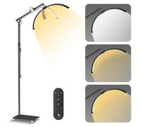 HomdMarket 27inch Lampe Extension De Cils, Lampe Demi Lune LED con 4 poleas 3000K-6000K Lampadaire LED pour Les Tatoueurs, Maquilleurs, Visagistes, Studios De Beauté, Soins De La Peau