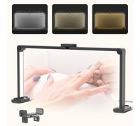 HomdMarket Lampe Demi Lune Onglerie, 85CM Lampes Extension de Cils avec Support de Téléphone 40W Lampe de Bureau Demi-Lune pour Esthéticiennes, Techniciens des Ongles et Esthéticienne, 3000K-6500K
