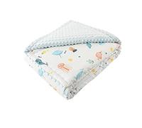 HOMDO Couverture Bébé Naissance 110x75cm en 100% Coton Couverture Minky Peluche Chaude Enveloppanté Enfant Fille et Garçon Lavable en Machine Pas Facile à Déformer pour Sièges Bébé Poussettes Lits
