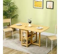 HOMdotCOM HOMdotCOM Table de salle à manger Table pliante avec tablette Table de salle à manger Table de cuisine en bois naturel