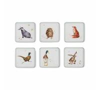 Homdox Pimpernel 10,5 x 10,5 cm MDF avec dos en liège Wrendale Designs Dessous de Verre, Lot de 6, Multicolore