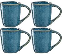 Home 018596 Matera Lot De 4 Tasses À Expresso En Céramique Bleu 90 Ml