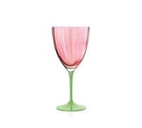 Home 1953640 Lot de 6 verres à eau Kate Optical en verre, rose avec pied rose, Cl 40