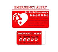 Home Alone Alerte Dog & Cat Emergency Contact Key Tag & Wallet Card 2 Pcs
