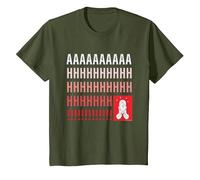 Home Alone Kevin McCallister “AAAAAHHHHHH!!!!!” Scream Funny T-Shirt, Enfant, Olive, 3 Ans