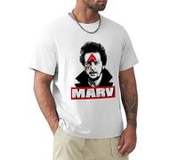 Home Alone Marv Iron Hit Booby Trap T-Shirt Graphic Top Printed Shirt Short-Sleeve Tee Mens White L
