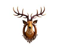 Home Animal Head Wall Decoration Deer Head Resin Wall Hanging Deer Wall Art Faux with Detachable Antler Fake Taxidermy Wall Decor Hanging Decoration Elk Animal Skulls for Living Room Restaurant Bar.(Y