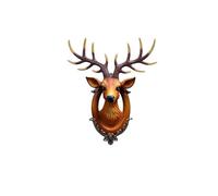 Home Animal Head Wall Decoration Deer Head Resin Wall Hanging Deer Wall Art Faux with Detachable Antler Fake Taxidermy Wall Decor Hanging Decoration Elk Animal Skulls for Living Room Restaurant Bar.(Y
