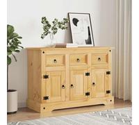 Home-Armoires et rangement, buffets et buffets, buffet Corona marron 112 x 44 x 78 cm en bois massif pin mexicain