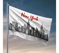 Home Bar Decor New York City Skyline Illustration Flag College Dorm Posters For Guys Spring Garden Flag (120 x 180 cm)