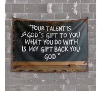Home Bar Decor Your Talent Is God's Gift What You Do With It Is Your Gift Back To God Tapisserie Bière Décor Cave Man Bar (100 x 150 cm)