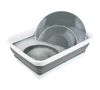 Home Basics KT45450 Lavabo portable en silicone, blanc/gris