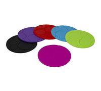 Home Basics Lot de 6 Dessous de Verre Ronds antidérapants en Silicone résistant à la Chaleur pour Table Basse, Cuisine, Bar, Bureau