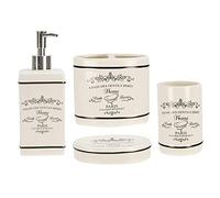 Home Basics Paris Collection Accessoire de Salle de Bain Set de 4 Pièces