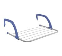 Home Basics Tringle à Linge légère et Robuste pour séchage à l'air intérieur et Suspension, Serviettes, Manteau, Lingerie, vêtements fraîchement repassés, Bonneterie, Acier au Carbone, Blanc