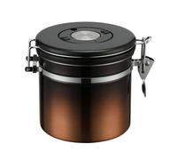 Home Bay Boîte à café hermétique en acier inoxydable avec couvercle de suivi de la date, pour le stockage des aliments de cuisine, dégradé de cuivre noir (1200 ml)