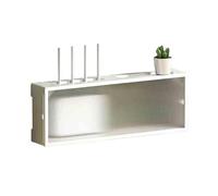 Home Boîte de Rangement Mural en Bois pour Routeur Wifi Domestique Panneau de Porte en Acrylique Plusieurs Trous de Fil Cache Box Internet Décoration(White,85.3 * 10 * 20cm)