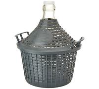 HOME Bonbonne en verre avec panier plastique 5 Lt Gris
