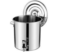 Home Brew Bouilloire en acier inoxydable avec couvercle, marmite à soupe avec bec verseur, thermos polyvalent pour café, lait, eau, jus, capacité de 10 l