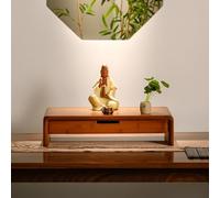 Home Buddha Shrine Altar Table, Chinese Zen Style, Sturdy Bamboo, Easy Drawer Storage, No Assembly Required(50cm/19.6in)