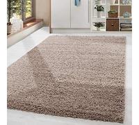 Home by Home Tapis doux et épais style shaggy moderne Uni Plusieurs formes et tailles disponibles, 100 % polypropylène, beige, 80x150 cm