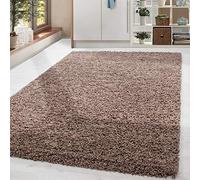 Home by Home Tapis doux et épais style shaggy moderne Uni Plusieurs formes et tailles disponibles, 100 % polypropylène, moka, 240x340 cm