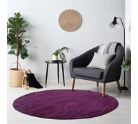 Home by Home Tapis doux et épais style shaggy moderne Uni Plusieurs formes et tailles disponibles, 100 % polypropylène, violet, 160 cm Rund