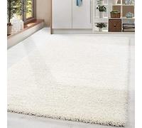 Home by Home Tapis doux et épais style shaggy moderne Uni Plusieurs formes et tailles disponibles, 100 % polypropylène, crème, 80x150 cm