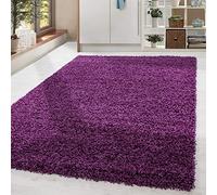 Home by Home Tapis doux et épais style shaggy moderne Uni Plusieurs formes et tailles disponibles, 100 % polypropylène, violet, 120x170 cm