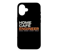 Home Cafe Engineer Espresso Coffee Barista Fan Coque pour iPhone 16