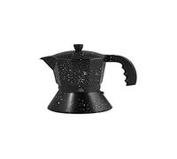 Home Cafetière pour 3 Tasses avec Base pour Plaque à Induction Aluminium Noir Style Pierre 10 x 15 x 16 cm